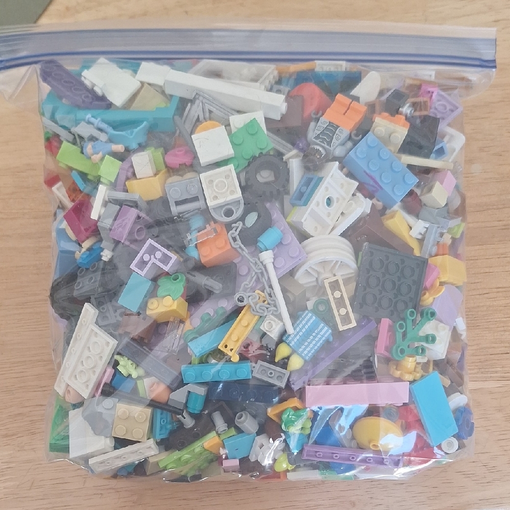 LEGO Mixed Brick Set with Blue, Green, and Purple